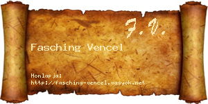 Fasching Vencel névjegykártya